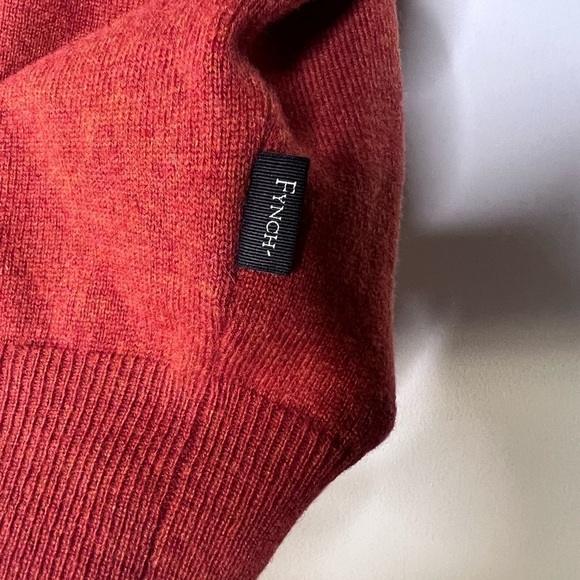 Fynch-Hatton premium wool cashmere sweater vest orange Medium - Picture 10 of 10